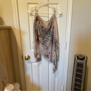 SHEIN Sheer Top with Mixed Print